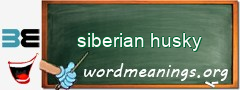 WordMeaning blackboard for siberian husky